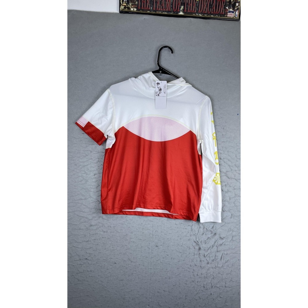 Lowillar Hoodie Youth 13-14 Years White Red Colorblock Asymmetrical Sleeve